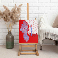 Puerto Rico Christmas Canvas Wall Art with Taino Symbols Palm Tree Bongos and Holiday Pattern Design - Wonder Print Shop