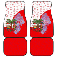 Puerto Rico Christmas Car Mats with Taino Symbols Palm Tree Bongos and Holiday Pattern Design - Wonder Print Shop