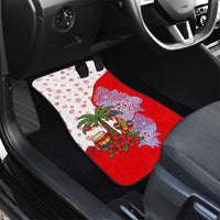 Puerto Rico Christmas Car Mats with Taino Symbols Palm Tree Bongos and Holiday Pattern Design - Wonder Print Shop