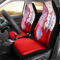 Puerto Rico Christmas Car Seat Cover with Taino Symbols Palm Tree Bongos and Holiday Pattern Design - Wonder Print Shop