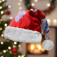 Puerto Rico Christmas Santa Hat with Taino Symbols Palm Tree Bongos and Holiday Pattern Design - Wonder Print Shop