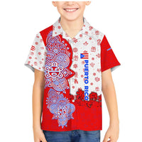 Puerto Rico Christmas Family Matching Mermaid Dress and Hawaiian Shirt with Taino Symbols Palm Tree Bongos and Holiday Pattern Design - Wonder Print Shop