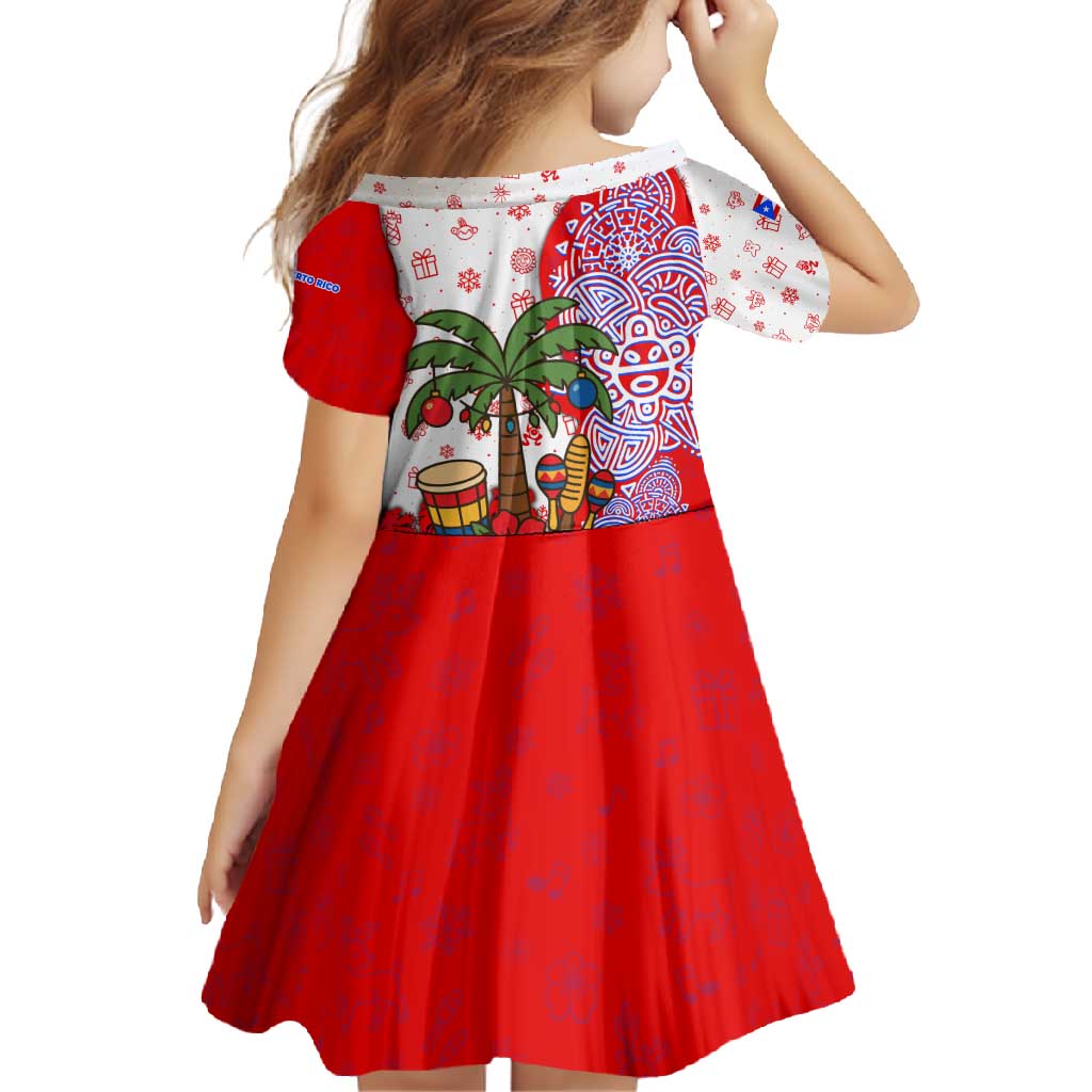 Puerto Rico Christmas Family Matching Tank Maxi Dress and Hawaiian Shirt with Taino Symbols Palm Tree Bongos and Holiday Pattern Design - Wonder Print Shop