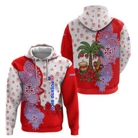 Puerto Rico Christmas Hoodie with Taino Symbols Palm Tree Bongos and Holiday Pattern Design - Wonder Print Shop