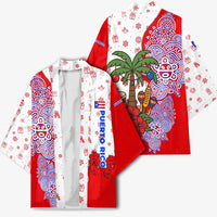Puerto Rico Christmas Kimono with Taino Symbols Palm Tree Bongos and Holiday Pattern Design - Wonder Print Shop