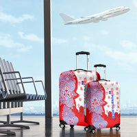 Puerto Rico Christmas Luggage Cover with Taino Symbols Palm Tree Bongos and Holiday Pattern Design - Wonder Print Shop