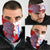 Puerto Rico Christmas Neck Gaiter with Taino Symbols Palm Tree Bongos and Holiday Pattern Design - Wonder Print Shop