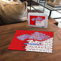 Puerto Rico Christmas Puzzle with Taino Symbols Palm Tree Bongos and Holiday Pattern Design - Wonder Print Shop