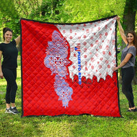 Puerto Rico Christmas Quilt with Taino Symbols Palm Tree Bongos and Holiday Pattern Design - Wonder Print Shop