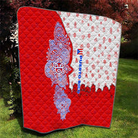 Puerto Rico Christmas Quilt with Taino Symbols Palm Tree Bongos and Holiday Pattern Design - Wonder Print Shop