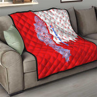 Puerto Rico Christmas Quilt with Taino Symbols Palm Tree Bongos and Holiday Pattern Design - Wonder Print Shop