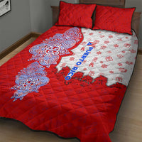 Puerto Rico Christmas Quilt Bed Set with Taino Symbols Palm Tree Bongos and Holiday Pattern Design - Wonder Print Shop