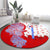 Puerto Rico Christmas Round Carpet with Taino Symbols Palm Tree Bongos and Holiday Pattern Design - Wonder Print Shop