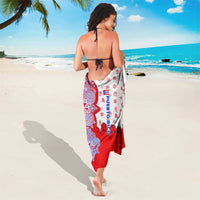 Puerto Rico Christmas Sarong with Taino Symbols Palm Tree Bongos and Holiday Pattern Design - Wonder Print Shop