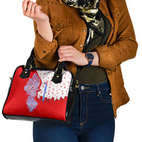 Puerto Rico Christmas Shoulder Handbag with Taino Symbols Palm Tree Bongos and Holiday Pattern Design - Wonder Print Shop