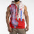 Puerto Rico Christmas Sleeveless Zip Hoodie with Taino Symbols Palm Tree Bongos and Holiday Pattern Design - Wonder Print Shop