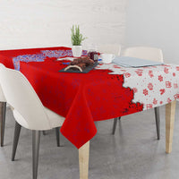 Puerto Rico Christmas Tablecloth with Taino Symbols Palm Tree Bongos and Holiday Pattern Design - Wonder Print Shop