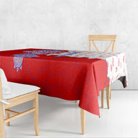 Puerto Rico Christmas Tablecloth with Taino Symbols Palm Tree Bongos and Holiday Pattern Design - Wonder Print Shop