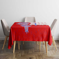 Puerto Rico Christmas Tablecloth with Taino Symbols Palm Tree Bongos and Holiday Pattern Design - Wonder Print Shop