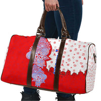 Puerto Rico Christmas Travel Bag with Taino Symbols Palm Tree Bongos and Holiday Pattern Design - Wonder Print Shop