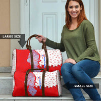 Puerto Rico Christmas Travel Bag with Taino Symbols Palm Tree Bongos and Holiday Pattern Design - Wonder Print Shop