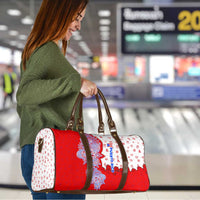 Puerto Rico Christmas Travel Bag with Taino Symbols Palm Tree Bongos and Holiday Pattern Design - Wonder Print Shop