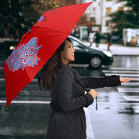 Puerto Rico Christmas Umbrella with Taino Symbols Palm Tree Bongos and Holiday Pattern Design - Wonder Print Shop