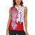 Puerto Rico Christmas Women Sleeveless Polo Shirt with Taino Symbols Palm Tree Bongos and Holiday Pattern Design - Wonder Print Shop