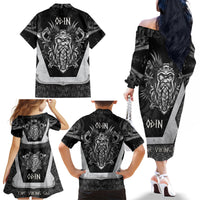Odin The Viking God Family Matching Off Shoulder Long Sleeve Dress and Hawaiian Shirt - Wonder Print Shop