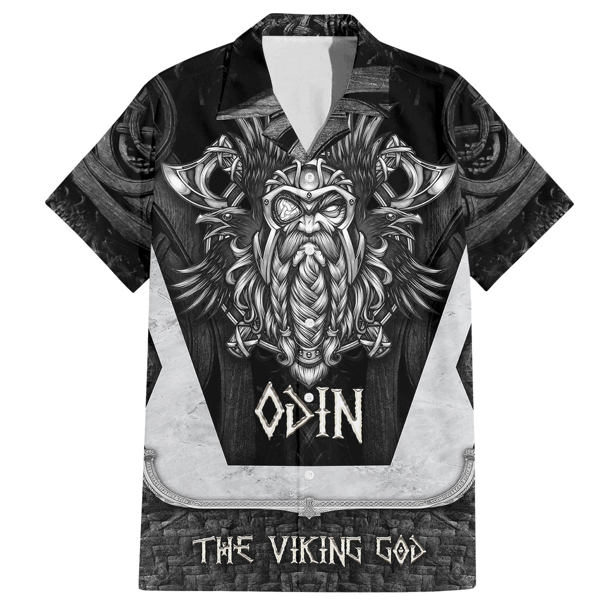 Odin The Viking God Family Matching Off Shoulder Long Sleeve Dress and Hawaiian Shirt - Wonder Print Shop