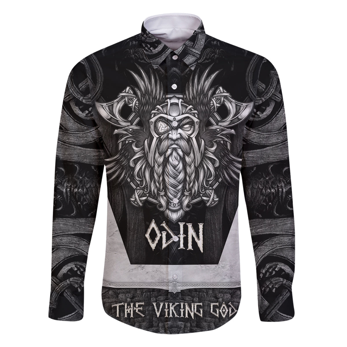 Odin The Viking God Family Matching Off Shoulder Maxi Dress and Hawaiian Shirt - Wonder Print Shop