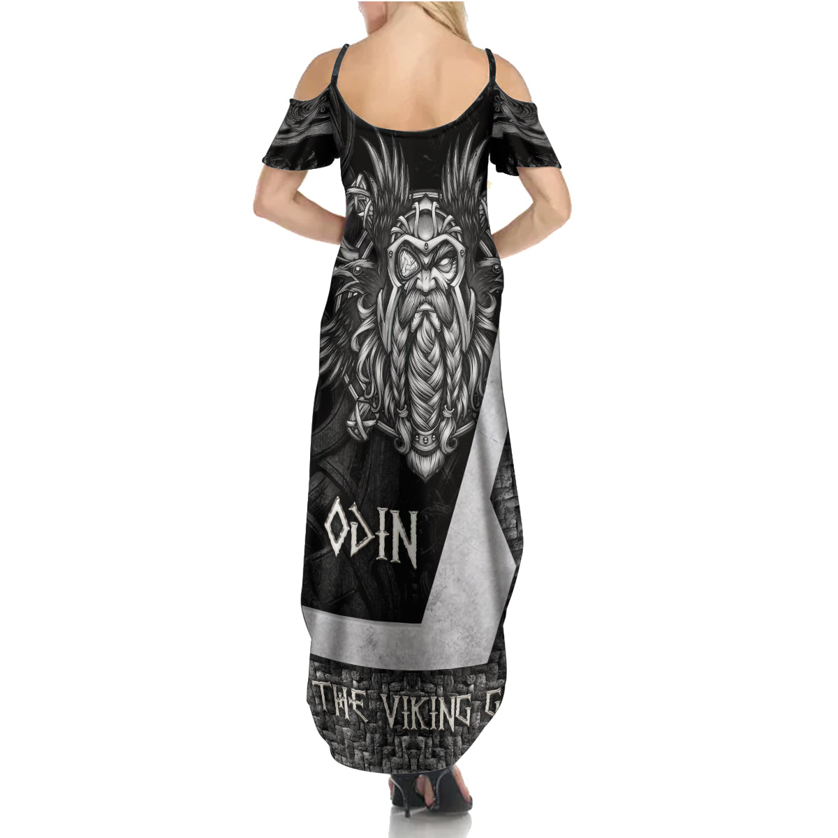 Odin The Viking God Family Matching Summer Maxi Dress and Hawaiian Shirt - Wonder Print Shop