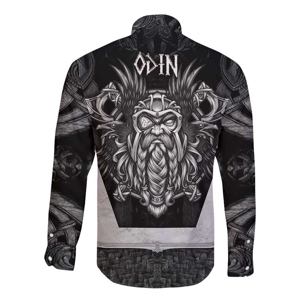 Odin The Viking God Long Sleeve Button Shirt - Wonder Print Shop