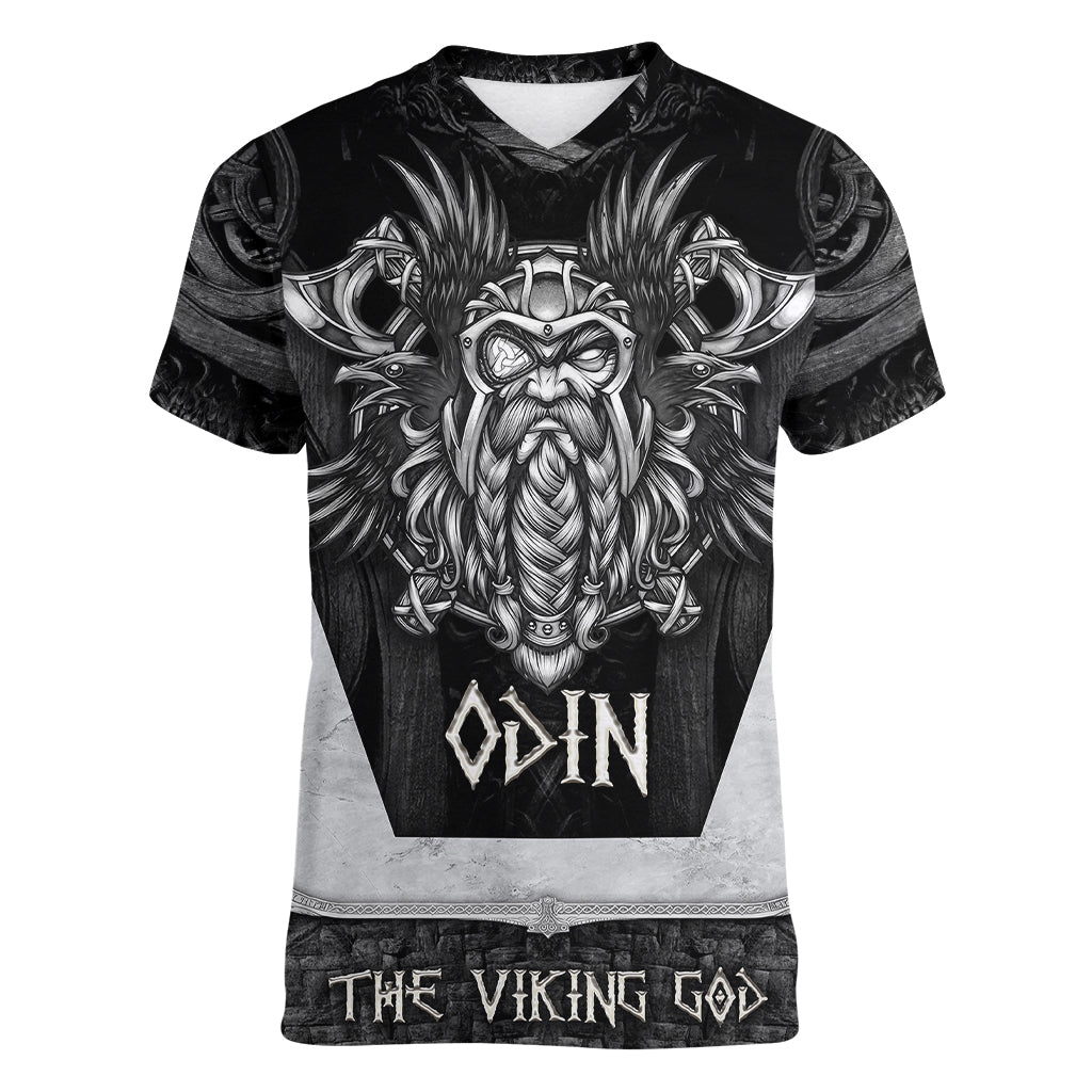 Odin The Viking God Women V Neck T Shirt - Wonder Print Shop