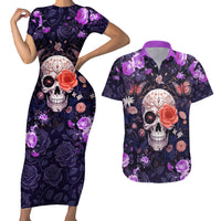 Warning This Tattooed Give Does Not Play Well With Stupid People Couples Matching Short Sleeve Bodycon Dress and Hawaiian Shirt - Wonder Print Shop