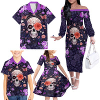 Warning This Tattooed Give Does Not Play Well With Stupid People Family Matching Off Shoulder Long Sleeve Dress and Hawaiian Shirt - Wonder Print Shop