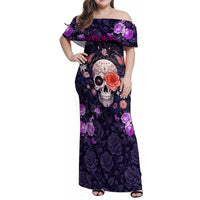 Warning This Tattooed Give Does Not Play Well With Stupid People Family Matching Off Shoulder Maxi Dress and Hawaiian Shirt - Wonder Print Shop