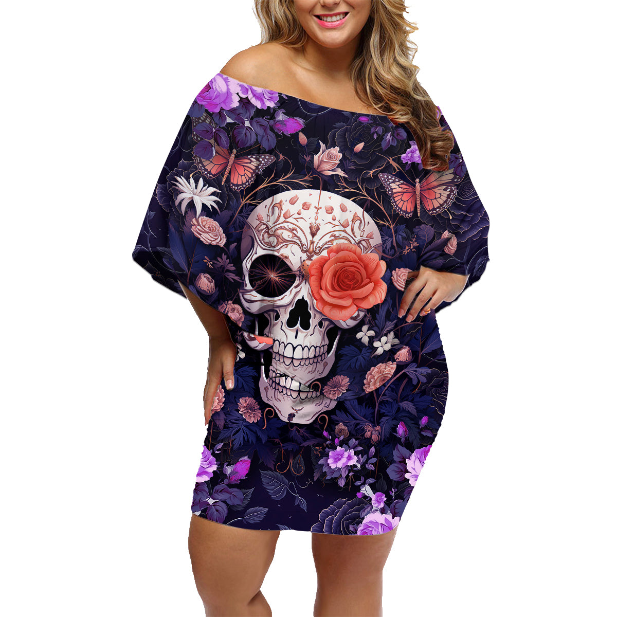 Warning This Tattooed Give Does Not Play Well With Stupid People Family Matching Off Shoulder Short Dress and Hawaiian Shirt - Wonder Print Shop