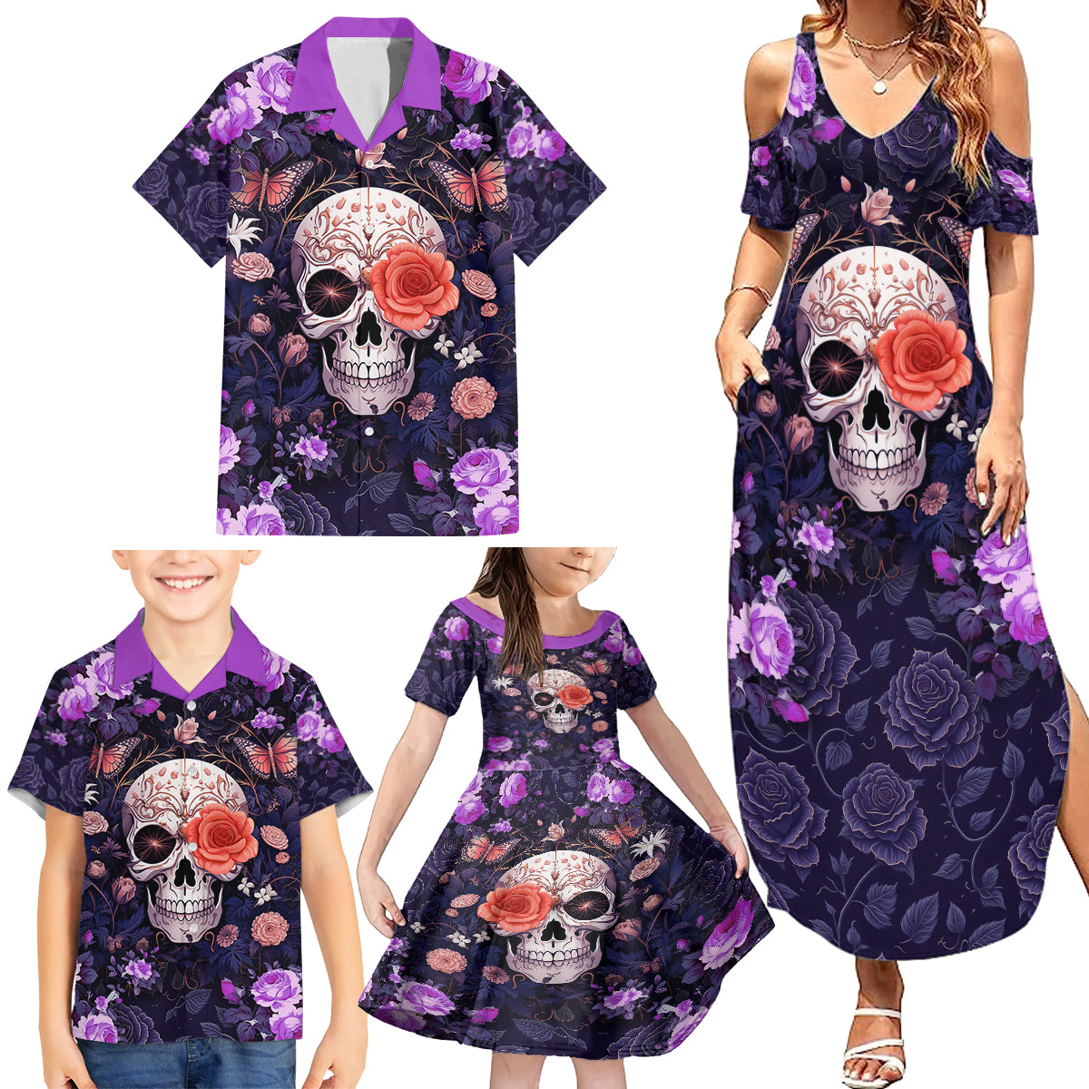 Warning This Tattooed Give Does Not Play Well With Stupid People Family Matching Summer Maxi Dress and Hawaiian Shirt - Wonder Print Shop
