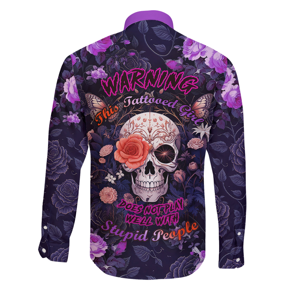 Warning This Tattooed Give Does Not Play Well With Stupid People Family Matching Summer Maxi Dress and Hawaiian Shirt - Wonder Print Shop