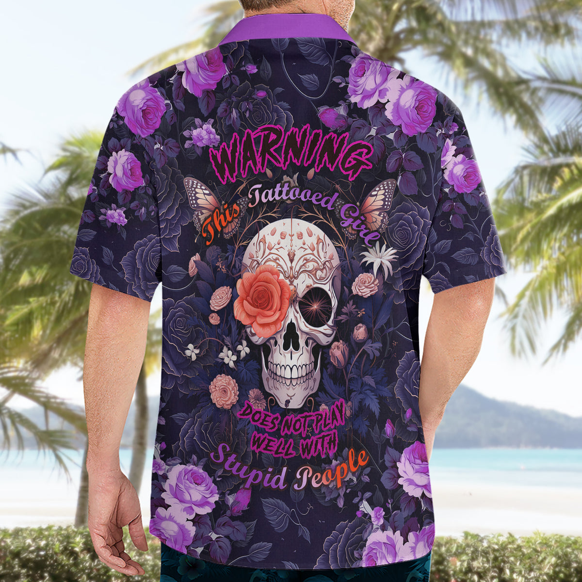 Warning This Tattooed Give Does Not Play Well With Stupid People Hawaiian Shirt - Wonder Print Shop