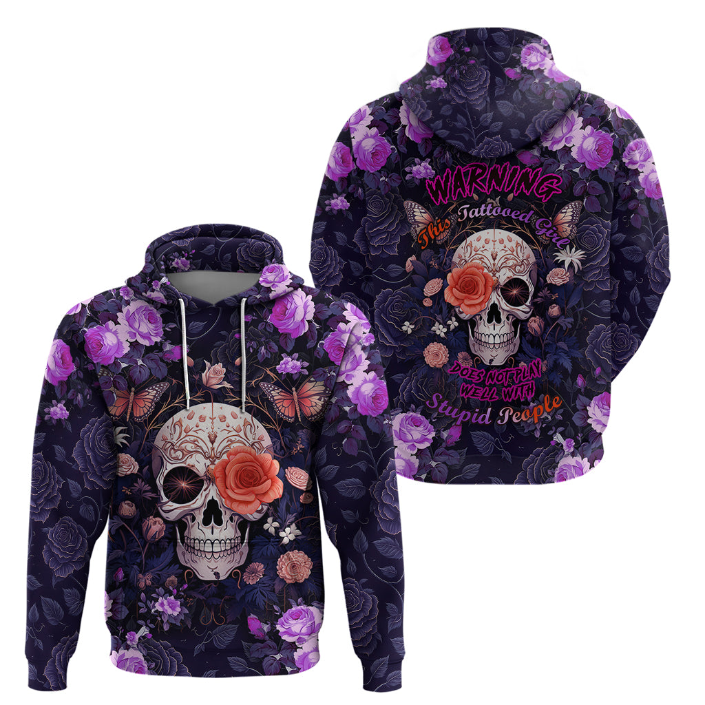 Warning This Tattooed Give Does Not Play Well With Stupid People Hoodie - Wonder Print Shop