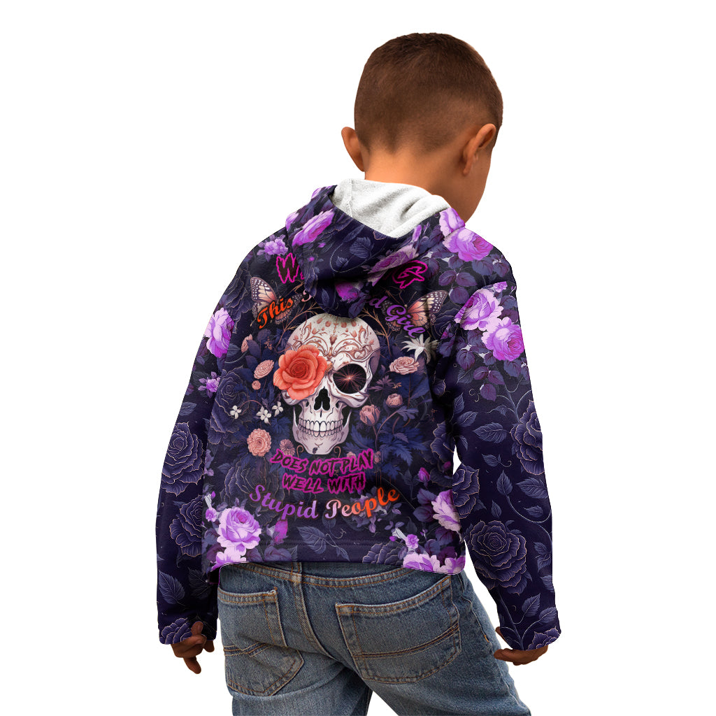 Warning This Tattooed Give Does Not Play Well With Stupid People Kid Hoodie - Wonder Print Shop
