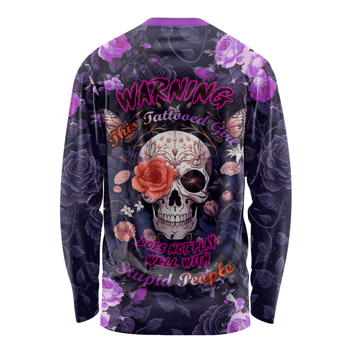 Warning This Tattooed Give Does Not Play Well With Stupid People Long Sleeve Shirt - Wonder Print Shop