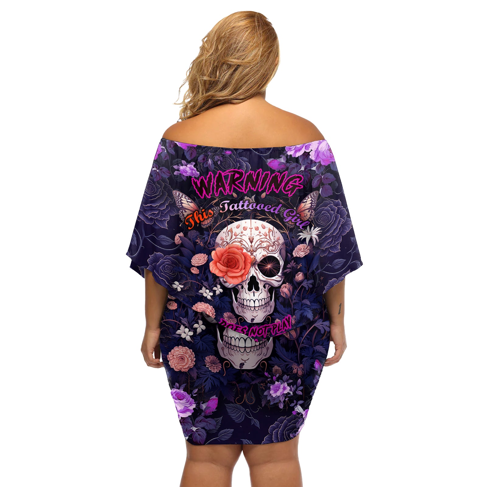 Warning This Tattooed Give Does Not Play Well With Stupid People Off Shoulder Short Dress - Wonder Print Shop