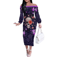 Warning This Tattooed Give Does Not Play Well With Stupid People Off The Shoulder Long Sleeve Dress - Wonder Print Shop