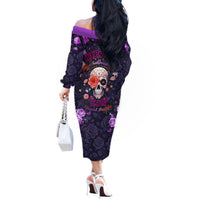 Warning This Tattooed Give Does Not Play Well With Stupid People Off The Shoulder Long Sleeve Dress - Wonder Print Shop