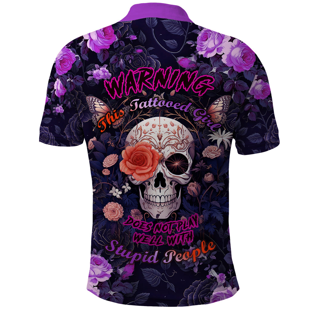 Warning This Tattooed Give Does Not Play Well With Stupid People Polo Shirt - Wonder Print Shop