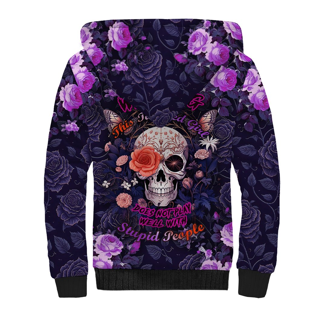 Warning This Tattooed Give Does Not Play Well With Stupid People Sherpa Hoodie - Wonder Print Shop