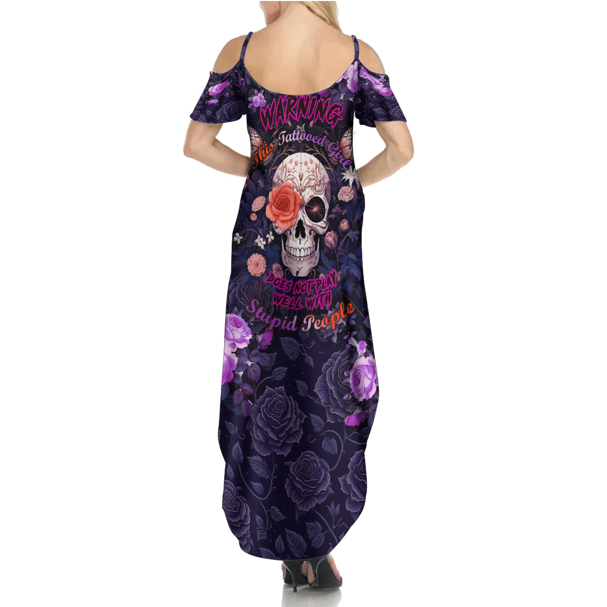 Warning This Tattooed Give Does Not Play Well With Stupid People Summer Maxi Dress - Wonder Print Shop
